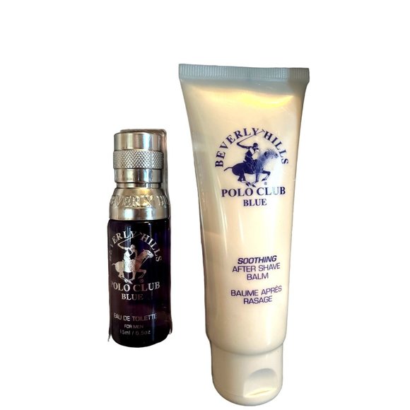 Beverly Hills Polo Club Blue Gift Set Body Spray Shower Gel After Shave Toilette - Picture 2 of 4